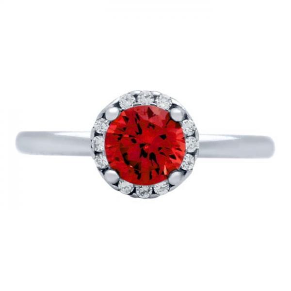 Inel argint 925 rodiat cu piatra rosie [2]